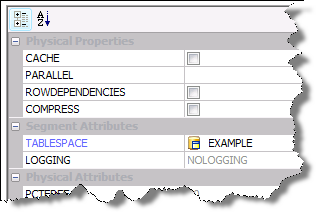 The new property grid displaying categorized properties